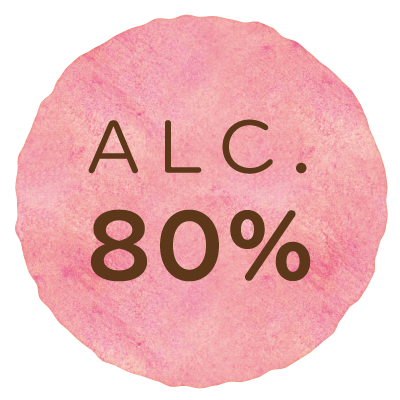 アルコール80％